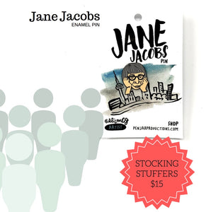 Stocking Stuffer Ideas: Jane Jacobs Enamel Pin